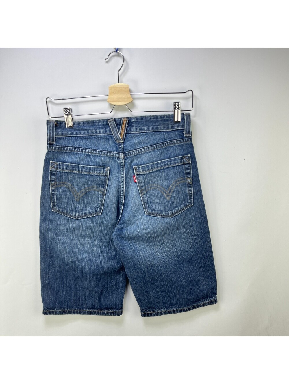 VTG Levi's Dark Stone Wash Denim Bermuda Jean Shorts Boys 14